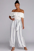Fluttery Feels Striped Jumpsuit