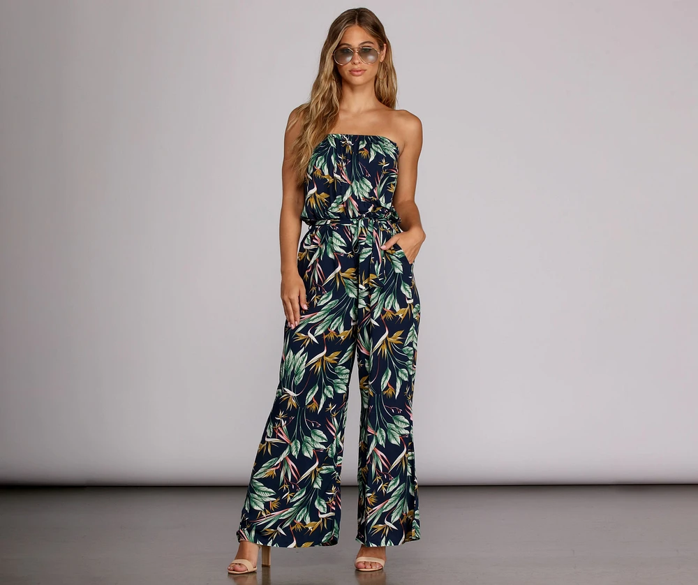 Leaf Through Wide-Leg Jumpsuit