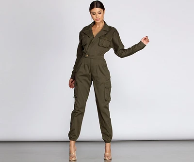 Trendy Utility Cargo Jumpsuit