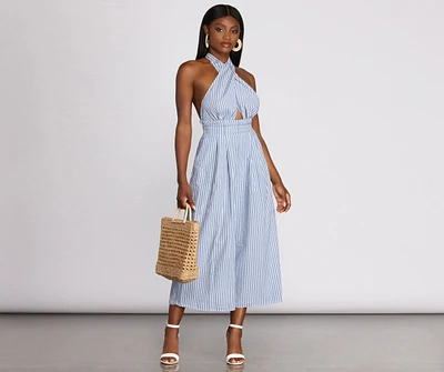 Spring Fever Stripe Halter Jumpsuit