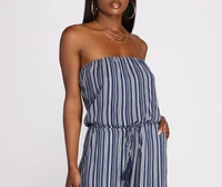 Good Times Strapless Stripe Jumpsuit