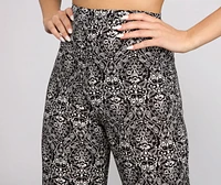 High Waist Bohemian Flared Wide Leg Pants