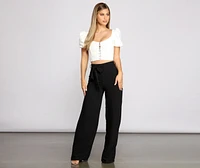 Cinched And Chic High Waist Pants