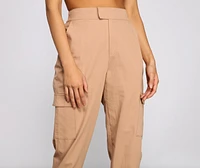 Basic And Chic Twill Cargo Joggers