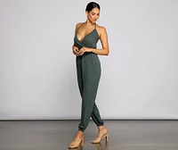 Essential Chic Surplice Gauze Jumpsuit