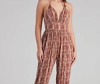 Summer Pop Tie-Dye Stripe Halter Jumpsuit