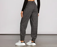 Keeping It Classy High Rise Plaid Jogger