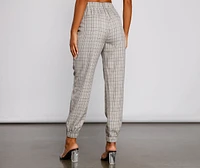 Keeping It Classy High Rise Plaid Jogger
