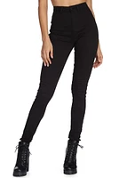 High Waist Twill Skinny Jeans