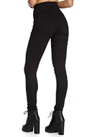 High Waist Twill Skinny Jeans