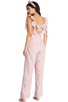 Ruffled And Striped Jumpsuit