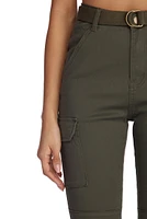 Belted Skinny Cargo Pants
