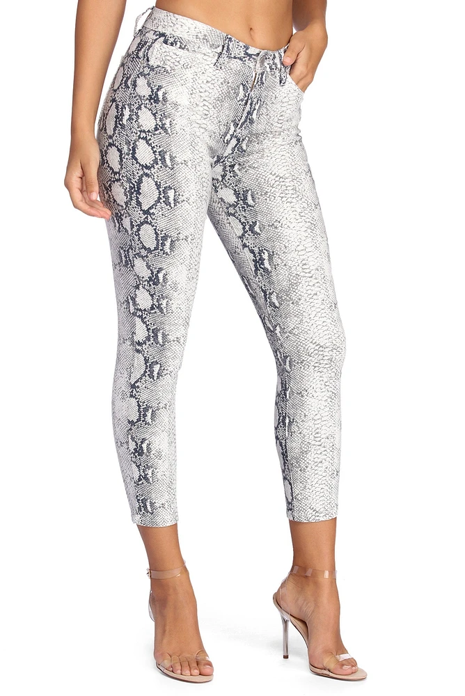 Skinny Snake Print Pants
