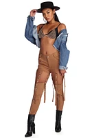 Studded Suspender Shorts