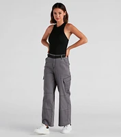 High Ranks Wide Leg Cargo Pants