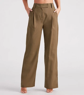 Make The Shift Linen Wide-Leg Trouser Pants