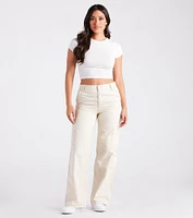 On Repeat Contrast Stitch Wide-Leg Pants