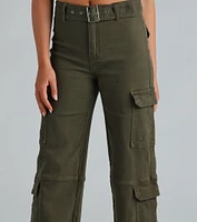 Playing For Keeps Cargo Straight Leg Denim Jeans
