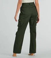 Weekend Mode High Waist Straight-Leg Cargo Pants