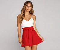 Spring Step Bow Tie Romper