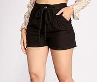 High Waist Linen Shorts