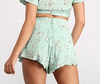 High Waist Wide-Leg Shorts