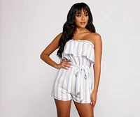 Sweeter Stripes Strapless Romper