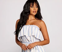 Sweeter Stripes Strapless Romper