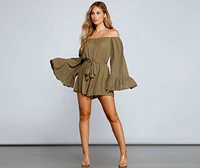 Casually Stylish Off The Shoulder Gauze Romper