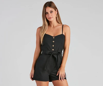 Perfect Day Sleeveless Linen Romper