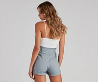 Classic Chic Vibes Paperbag Romper