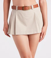 Trendy Style Belted Twill Skort
