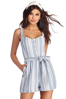 Cute As A Button Front Romper