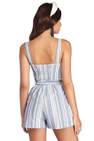 Cute As A Button Front Romper