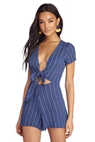Summer Chic Tie Front Romper