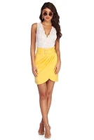 Tulip Belted Mini Skirt