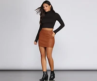 Say What Faux Leather Mini Skirt