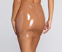 Laced Leather Mini Skirt