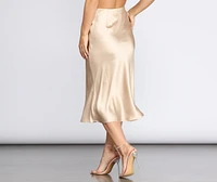 Minimalist Satin Midi Skirt