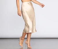Minimalist Satin Midi Skirt