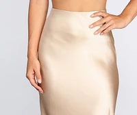 Minimalist Satin Midi Skirt