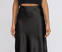 Minimalist Satin Midi Skirt