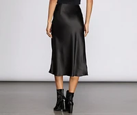 Minimalist Satin Midi Skirt