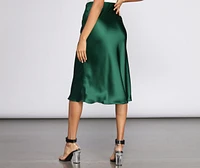 Minimalist Satin Midi Skirt
