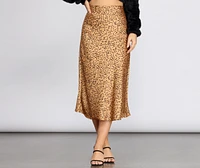 Spotted Flare Midi Skirt
