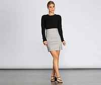 Poised Plaid Mini Skirt