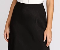 Shimmer Satin Midi Skirt