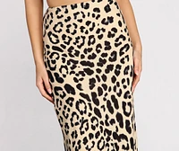Feline Fierce Flared Midi Skirt