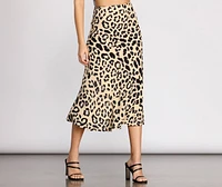Feline Fierce Flared Midi Skirt