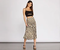 Feline Fierce Flared Midi Skirt